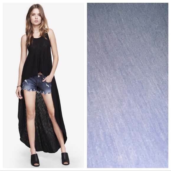 L•EXPRESS•ULTIMATE HI-LOW CORNFLOWER TOP•NWOT - Picture 1 of 11